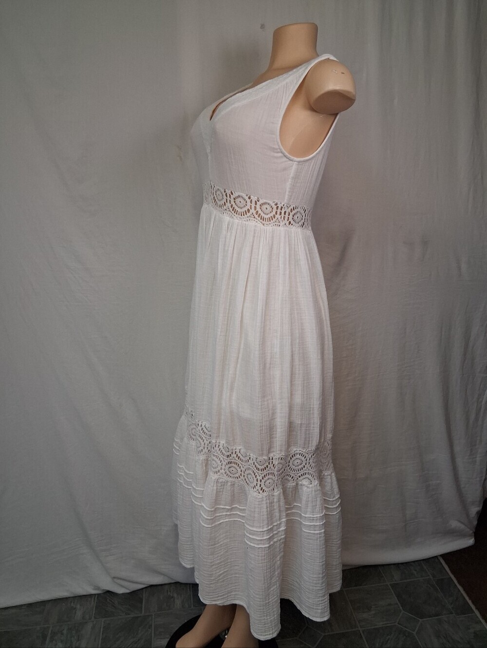 Sanctuary White Lace-Trim Midi Dress XS - Picture 10 of 16